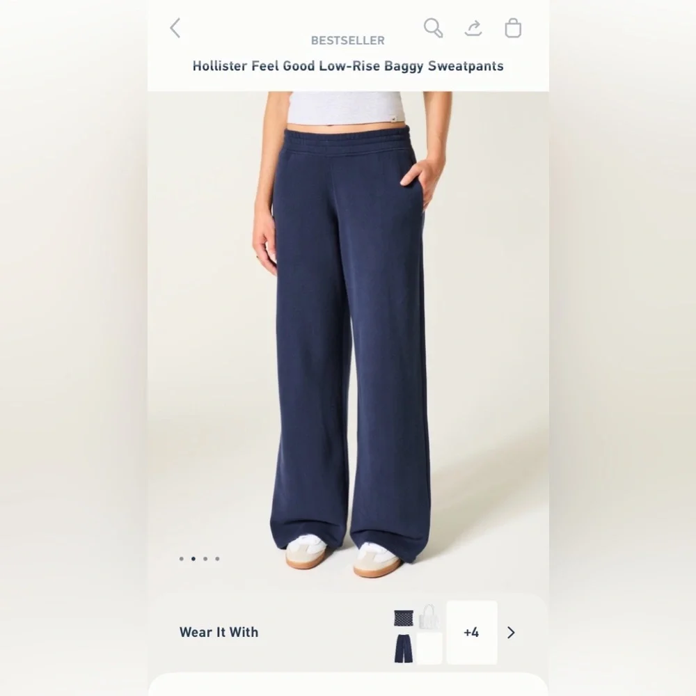 Hollister Navy Feel Good Low Rise Baggy Sweatpants - Picture 2 of 3